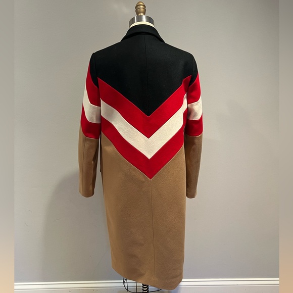 MSGM camel, black, red and white stripe wool coat size 38 (US size 4) - Picture 3 of 6